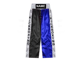 Individuelle Kickbox-Hose : KNPANTS-001-Schwarz-Blau