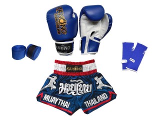 Muay Thai Komplettset für Kinder : 133-Blau