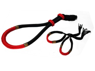 Stirnband und Armbinden Muay Thai Kampfschmuck : Thai Stil Schwarz-Rot