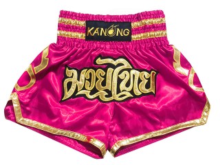 Kanong Muay Thai shorts - Thaiboxhosen für Kinder : KNS-121-Dunkelpink-K