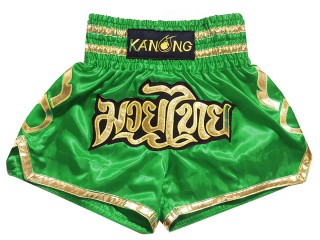 Kanong Muay Thai shorts - Thaiboxhosen für Kinder : KNS-121-Grün-K