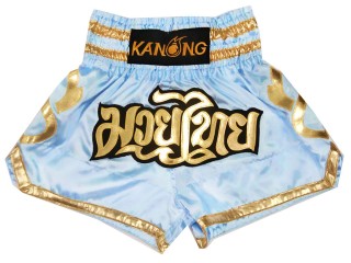 Kanong Muay Thai shorts - Thaiboxhosen für Kinder : KNS-121-Hellblau-K