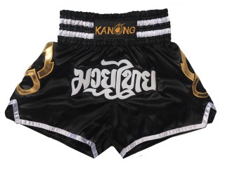 Kanong Muay Thai shorts - Thaiboxhosen für Kinder : KNS-143-Schwarz-K