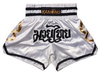 Kanong Muay Thai shorts - Thaiboxhosen für Kinder : KNS-143-Weiss-K