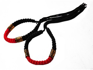 Prajead Muay Thai Armbinden Kampfschmuck : Thai Stil Schwarz-Rot