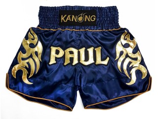 Kundenspezifische Muay Thai Hosen : KNSCUST-1204 Marineblau