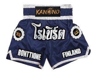 Personalisierte Muay Thai  Hosen : KNSCUST-1242-Marineblau