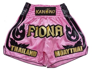 Personalisierte Thai Boxen Hose : KNSCUST-1246-Rosa