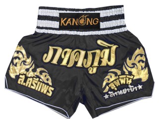 Personalisierte Kickboxing Hosen : KNSCUST-1249-Schwarz