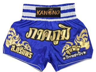 Personalisierte  Kickboxing Hosen : KNSCUST-1249-Blau