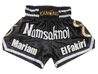 Personalisierte Thaiboxhosen : KNSCUST-1250-Schwarz