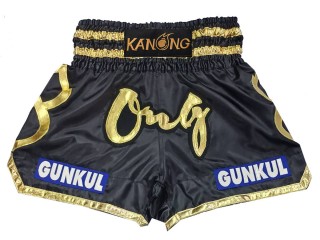 Personalisierte Muay Thai Hosen : KNSCUST-1256 Schwarz